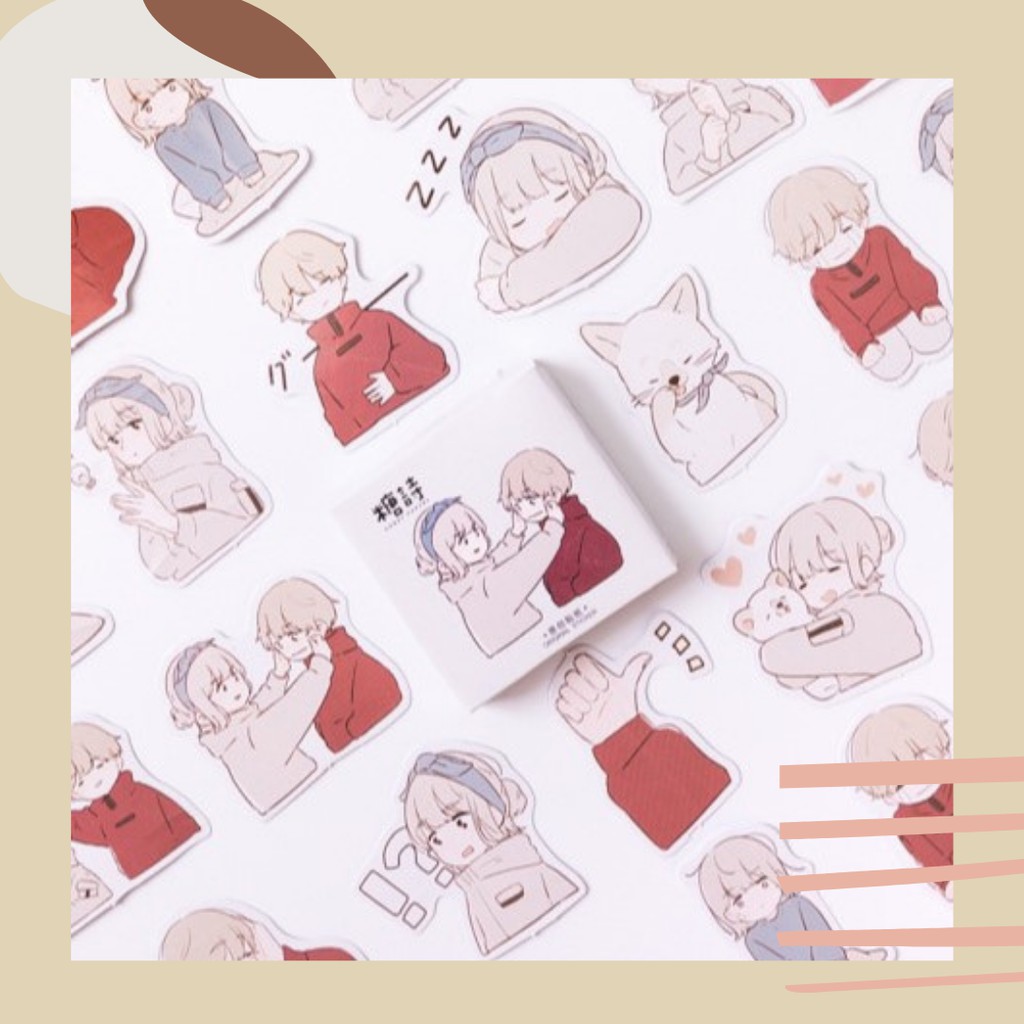 

Sticker Deco Box Boy and Girl Aesthetic 45 pcs