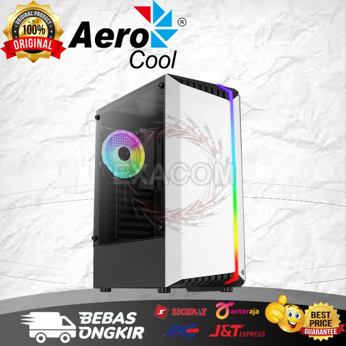 Casing Aerocool Bionic White Mid Tower PC Case