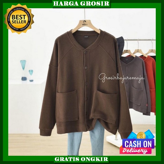 Cardigan Outer Batik Jumbo Tanpa Lengan Resleting Depan Busui Ld Baju Wanita Kekinian Terbaru Longca