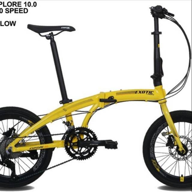 Sepeda Lipat / Folding Bike 20 inch Exotic Explore 10 Speee Hydraulic