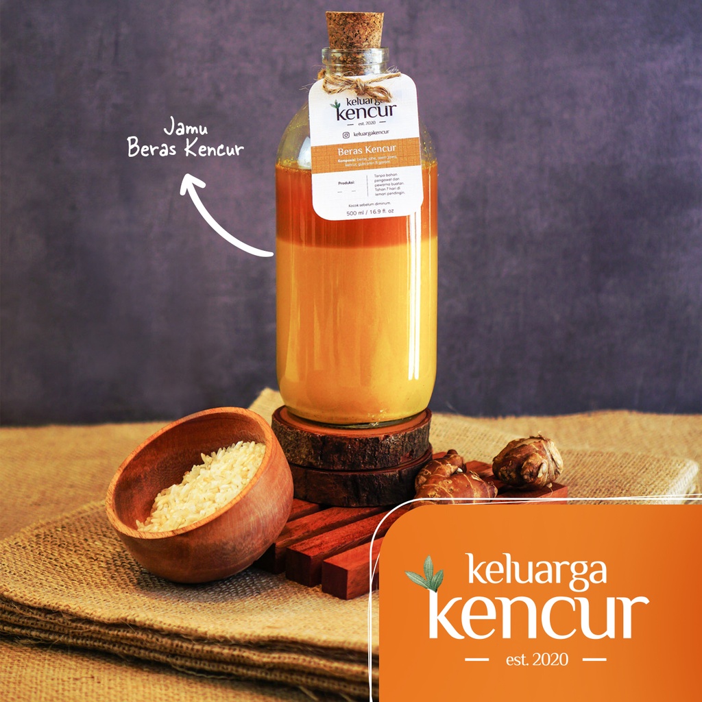 

Jamu Beras Kencur Keluarga Kencur botol kaca 500ml