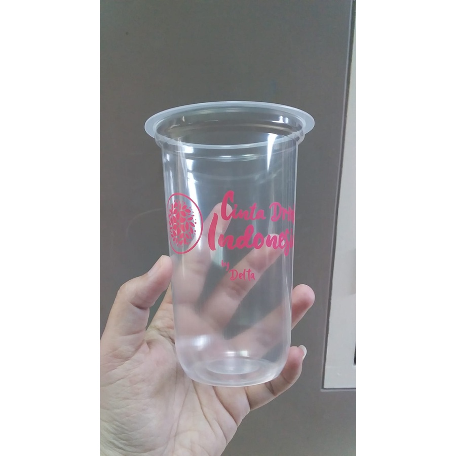 SABLON CUP + PLASTIC CUP / PLASTIK CUP OVAL 18 OZ OVAL STARINDO 8 GR (500 ML)