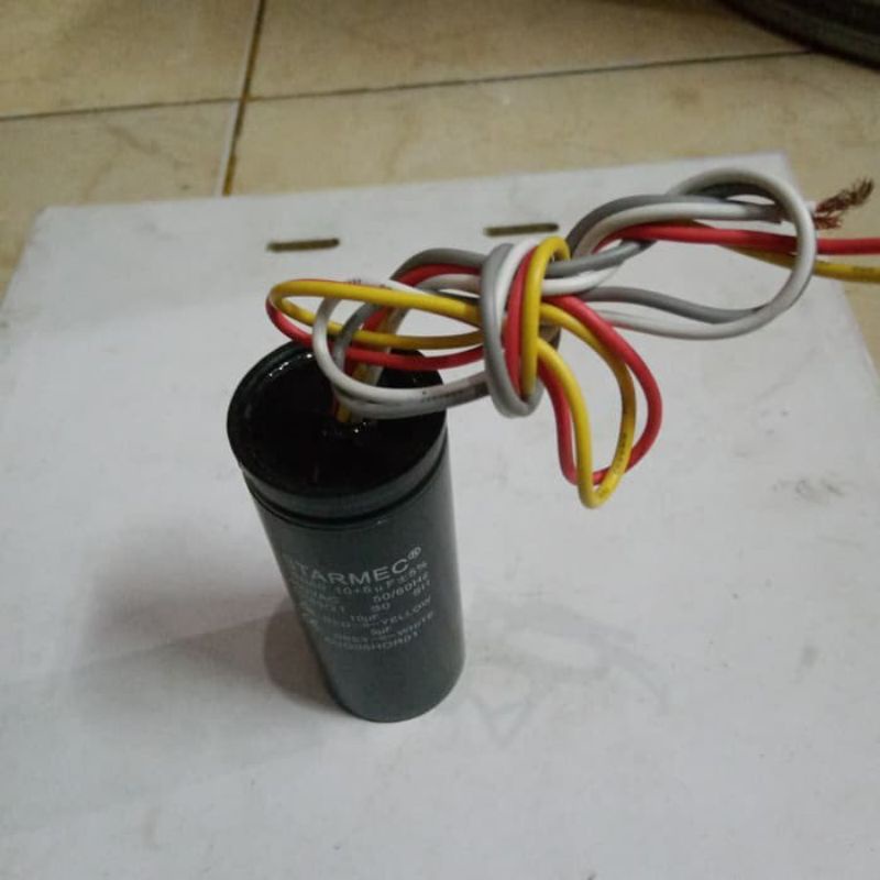 Kapasitor , 6+12 uf , 12-6 uf , Capasitor , Mesin Cuci 450V