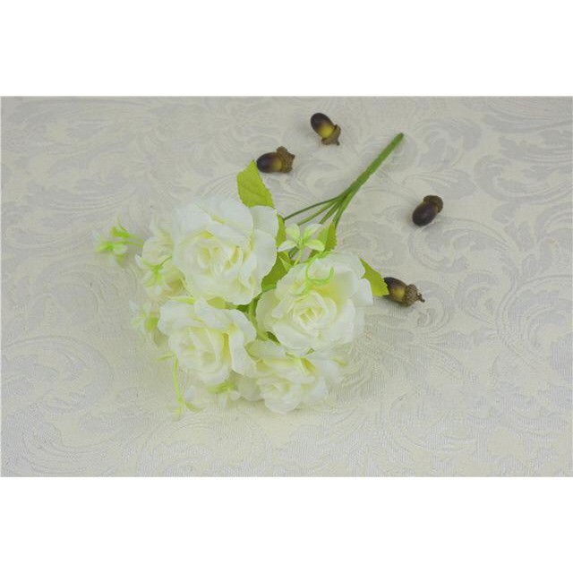 COD BUNGA MAWAR BUNGA TANGKAI PLASTIK BUNGA ARTIFISIAL BUNGA PAJANGAN BUNGA HIASAN BT9017-PUTIH