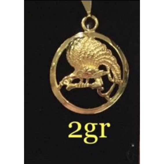 Liontin emas asli model etnik cendrawasih