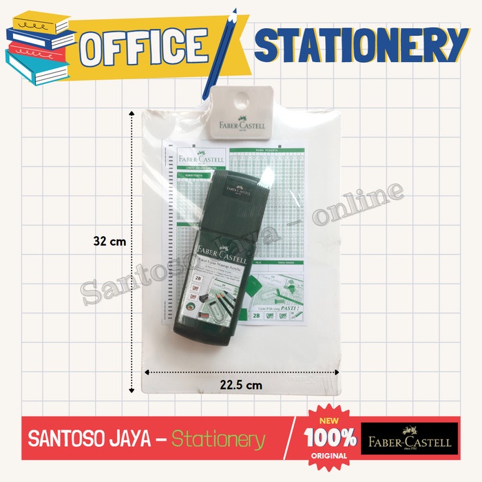 

Papan + Paket Ujian MANTAP Acrylic FABER CASTELL - Clip Board Akrilik