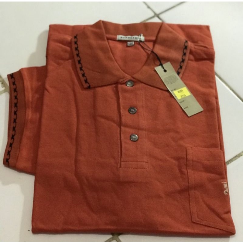KAOS KERAH BURBERRY IMPORT/KERAH T-SHIRT PERIA CASUAL TRENDY QUALITY