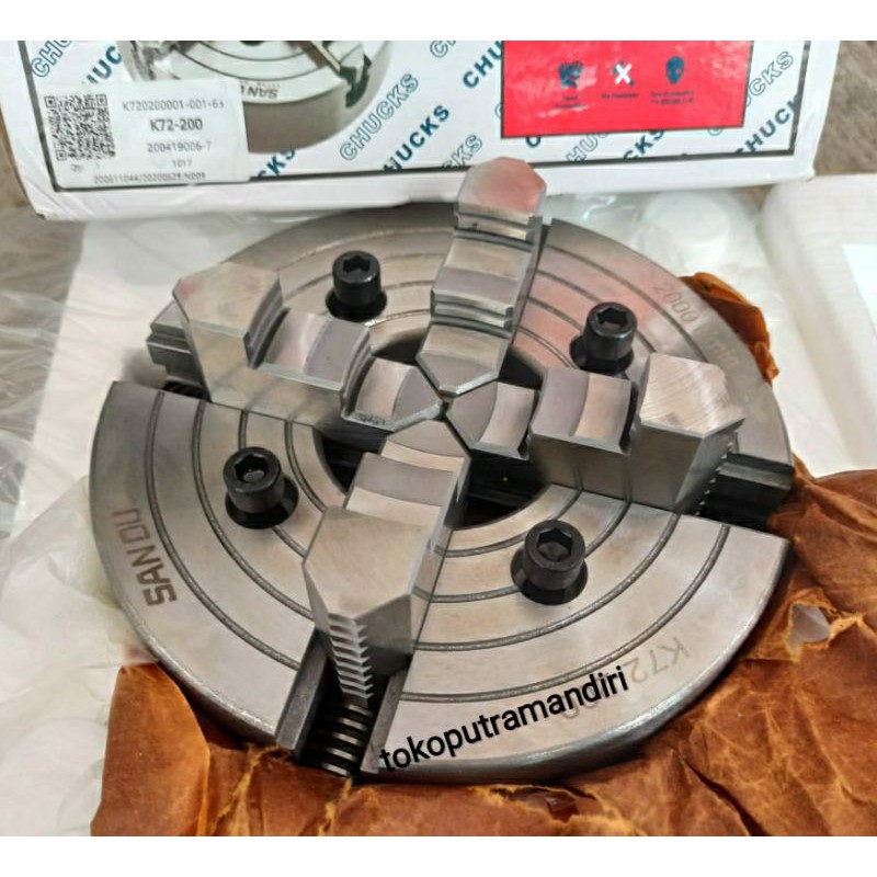 Chuck bubut 8" 4 Jaw | Claw bubut 4 Jaw | Catok Kepala Bubut 8 inch K-72