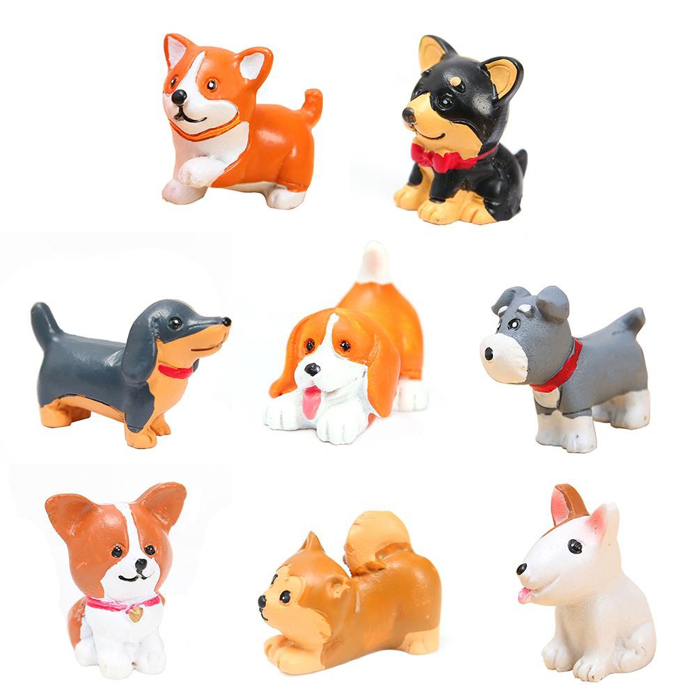 Ornamen Anjing Mini Lucu Bahan Resin Untuk Dekorasi Rumah Mobil