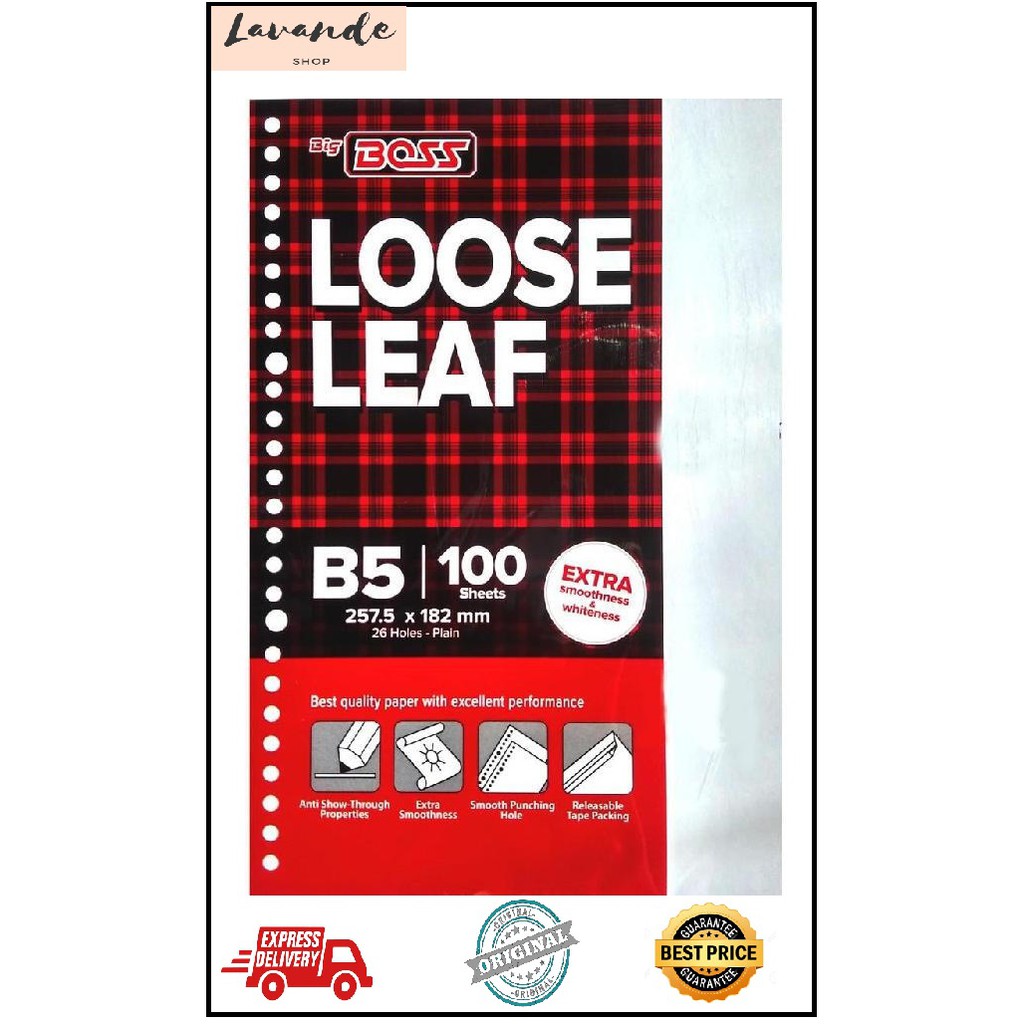 

LOOSE LEAF ISI KERTAS FILE UKURAN B5 BOSS 100 LEMBAR