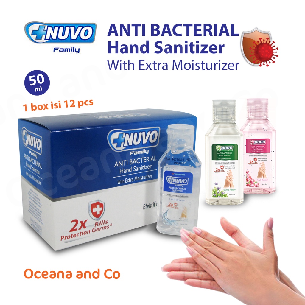 NUVO Hand Sanitizer Gel ORIGINAL 50 ml 1 BOX ISI 12 PCS MURAH