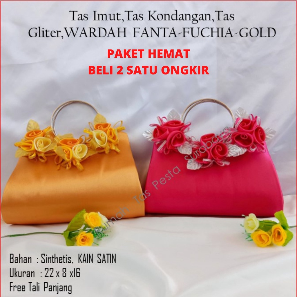 PAKET TAS PESTA WARDAH MODEL CLUTH DANSELEMPANG  TERMURA  KESAN MEWAH DAN ELEGAN 2 TAS ONGKIR TAS BEST SELLER