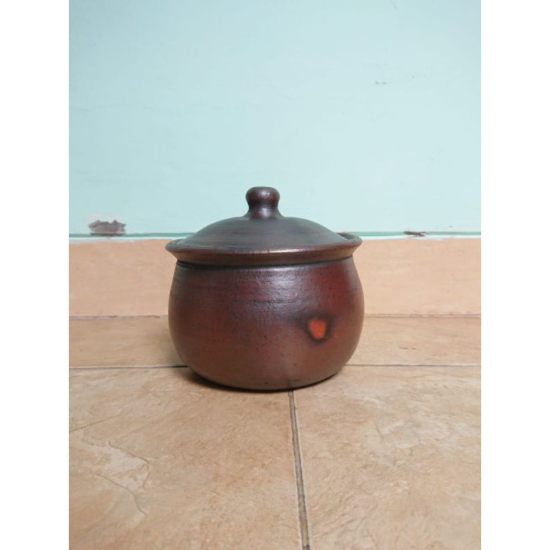 KENDIL BUBUR GERABAH TANAH LIAT D 13 CM KENDIL BUBUR JENANG TRADISIONAL TEMBIKAR KENDIL ARI-ARI