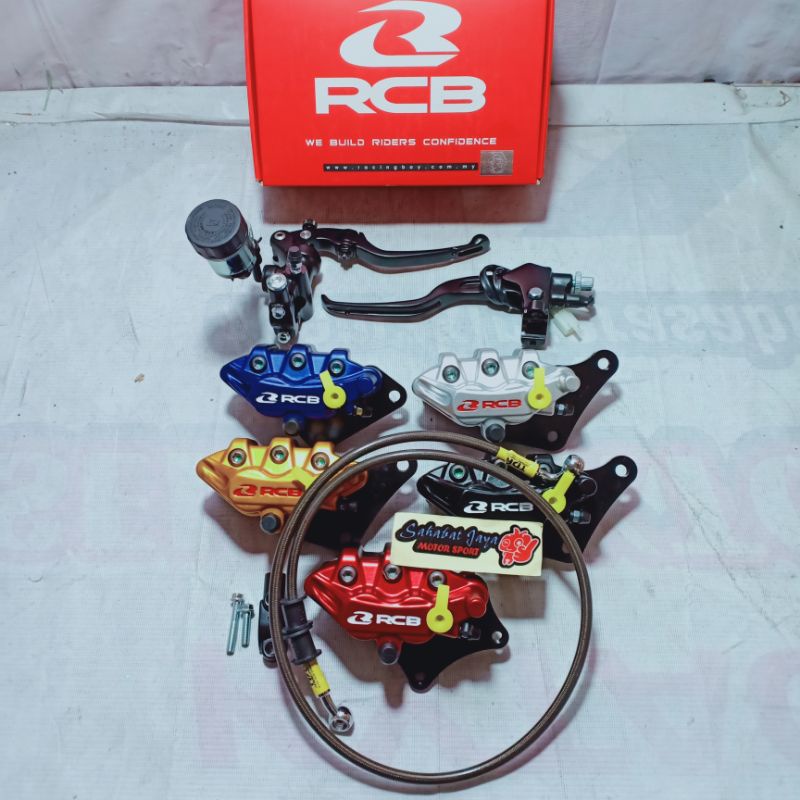 Paket Master Rem Kanan RCB S1 Radial 14MM Handle Kiri Kopling Rem RCB E-2 Kaliper Depan RCB Selang R