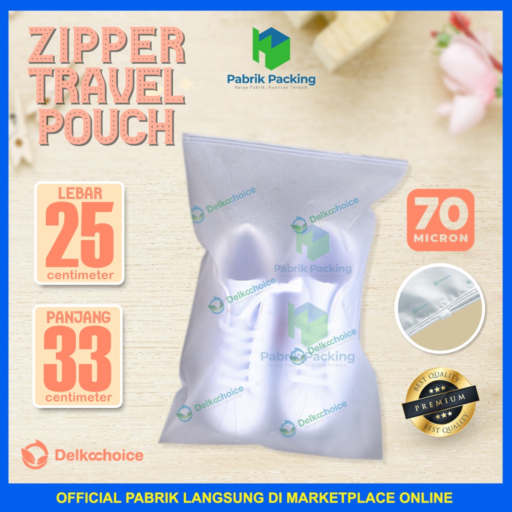 ZIPPER TRAVEL POUCH MATTE / TRAVEL POUCH SERBAGUNA SIZE 25x33 cm