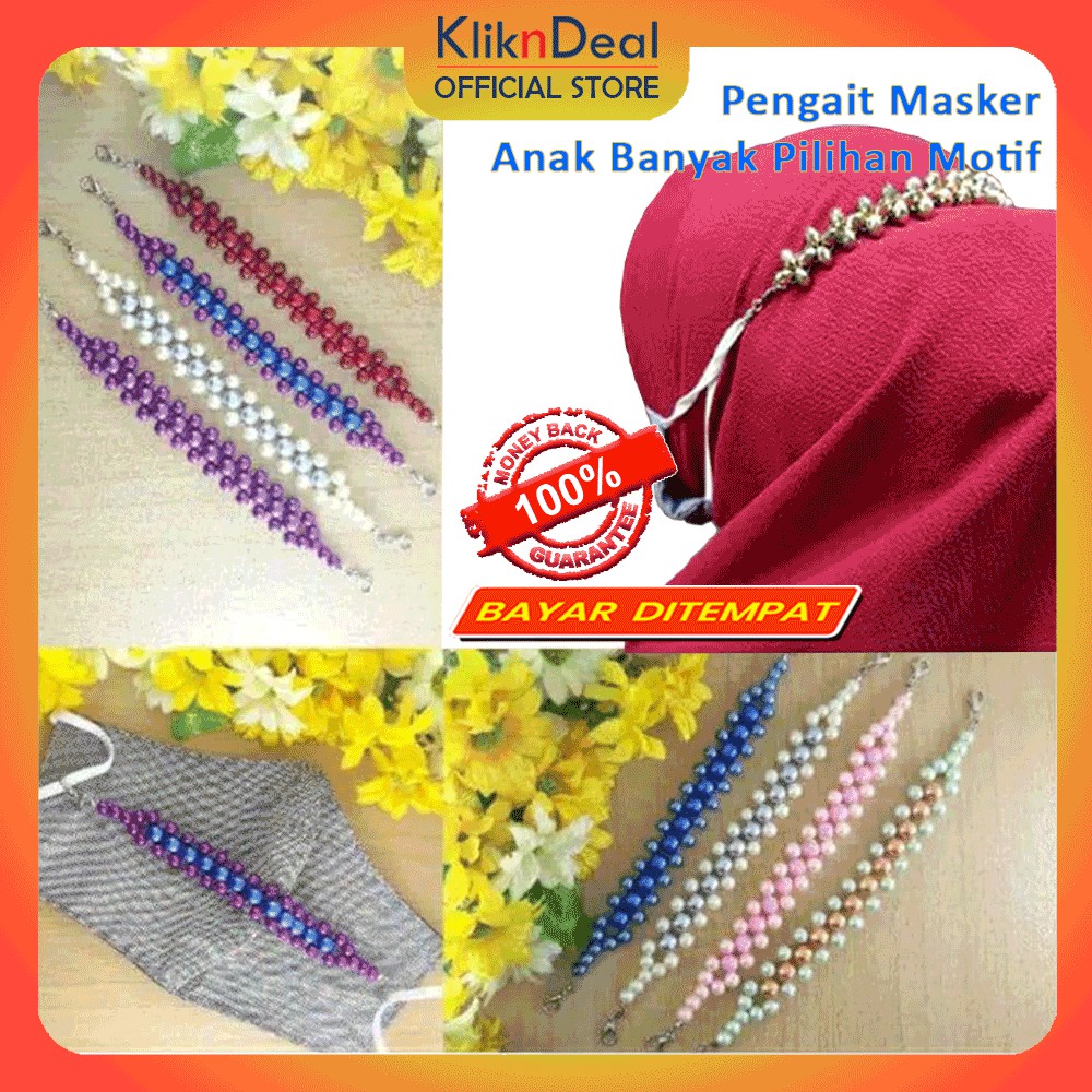Konektor Connect Masker Hijab Mutiara Asli Air Tawar/Konektor masker anak