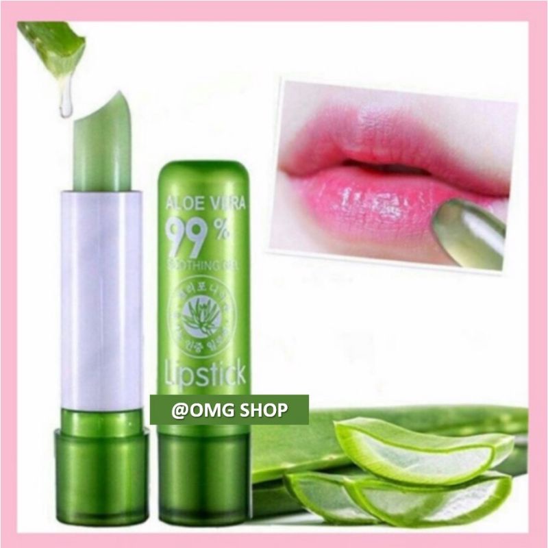 Lipbalm Aloe Vera 99% Soothing Gel Mouisturizing / Lipstik Tahan Air ORIGINAL/LIP BALM/ALOEVERA