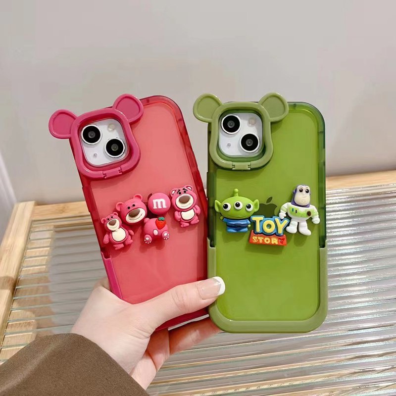 Soft Case Motif Boneka Beruang Disney 3D Untuk IPhone XS Max XR 11 12 13 14 Pro Max 14 pLUS 7 + 8 +