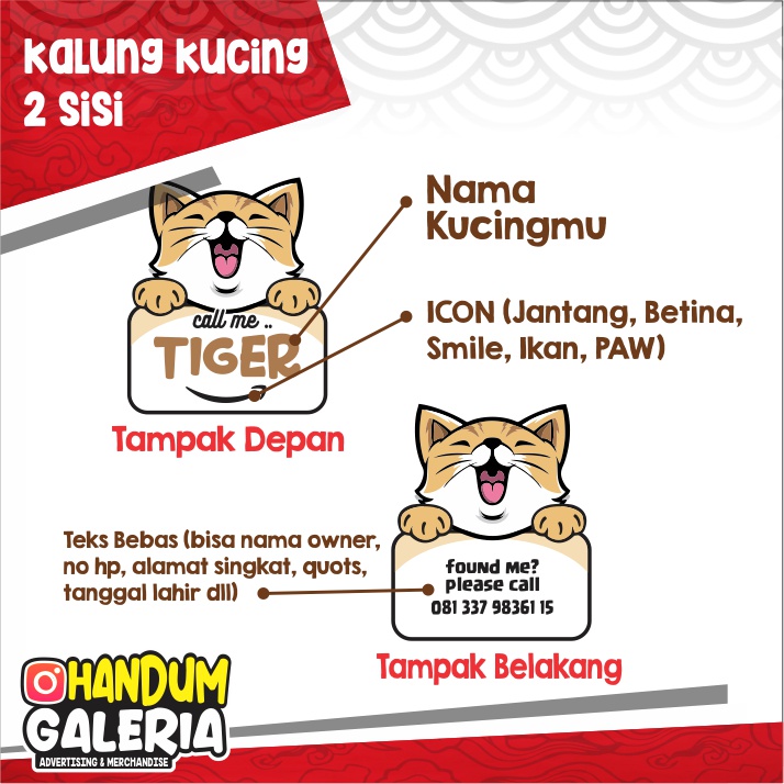 ⭐⭐⭐⭐⭐ KALUNG KUCING BAHAN AKRILIK FREE CUSTOM NAMA - TALI HARNESS TALI TUNTUN ROMPI HARNES ANJING ROYAL CANIN CLEO BOLT MAXI FELIBITE ME-O PASIR KUCING PET CARGO MAINAN KUCING