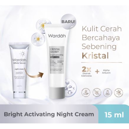 ☘️Yuri Kosmetik☘️ Wardah Crystal Secret Bright Activating Night Cream