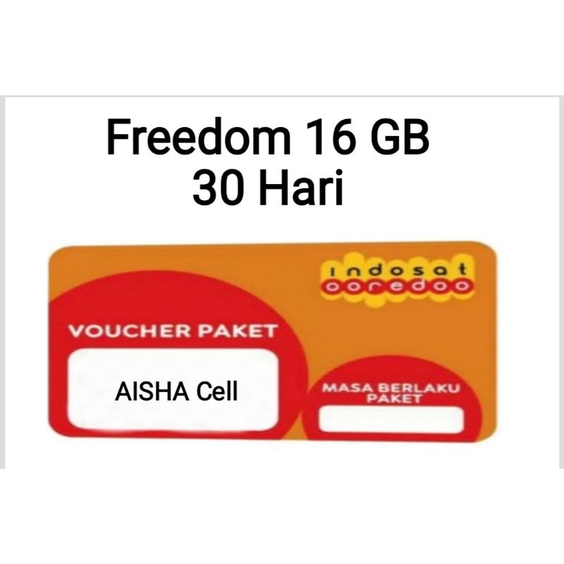 Voucher Indosat Freedom 16 GB 30 Hari NEW