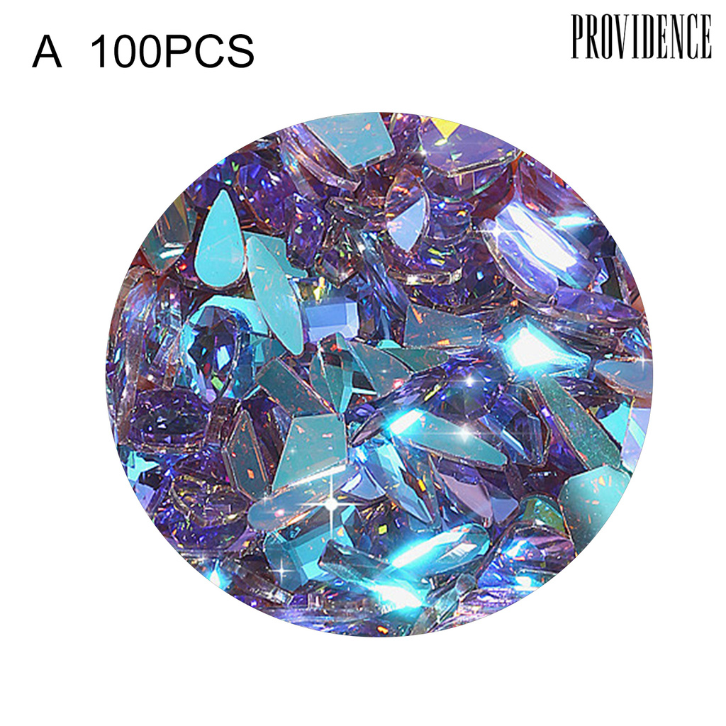 Providence 100pcs / Kantong Berlian Imitasi Flat Back Untuk Dekorasi Nail Art