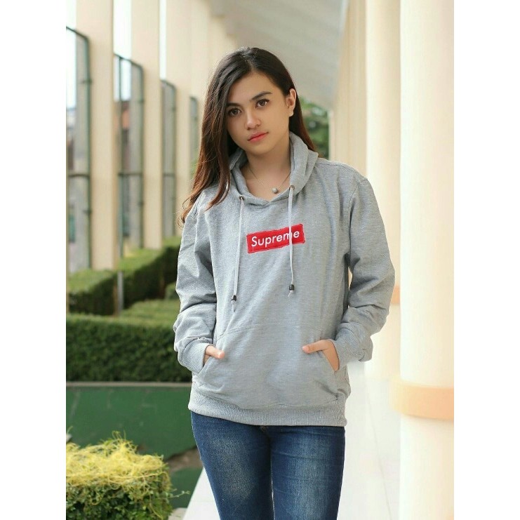 PROMO - Jaket wanita supreme oblong abu ORIGINAL