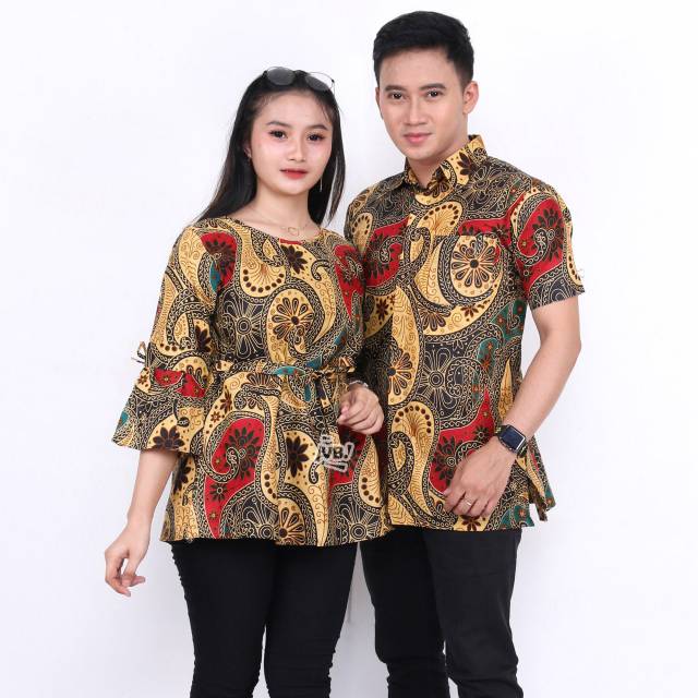  BAJU  BATIK  COUPLE MODERN Monalisa Genes MERAH BIRU  TOSCA  