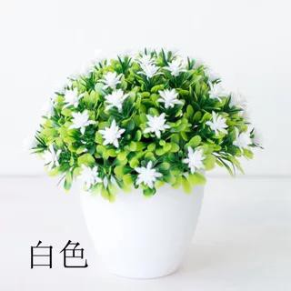 COD POT TANAMAN  BUNGA HIAS BUNGA DEKORASI RUANGAN BUNGA PLASTIK HIAS P2078-Putih