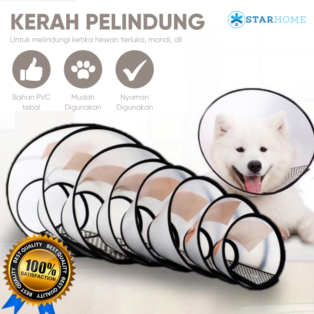 Pelindung Leher Anjing Kucing Pet Collar Cone Corong Anjing Kucing Penutup Leher Pet Neck Collar