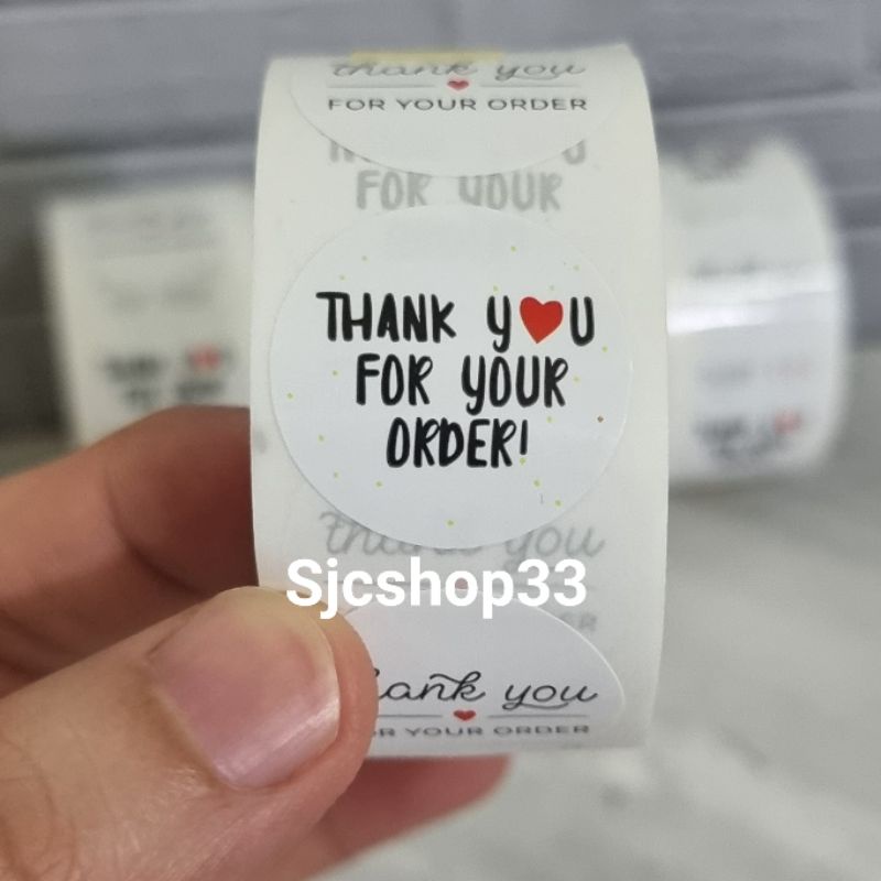 

1 roll isi 500 pcs sticker label thank you for your order