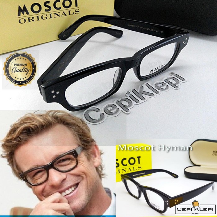 Frame Moscot Hyman Black - Hitam Glossy New