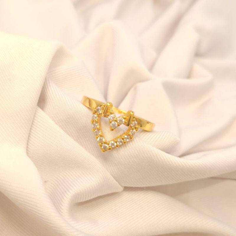 Cincin love silang lapis emas cincin wanita cincin xuping cincin imitasi cincin murah cincin anti ka