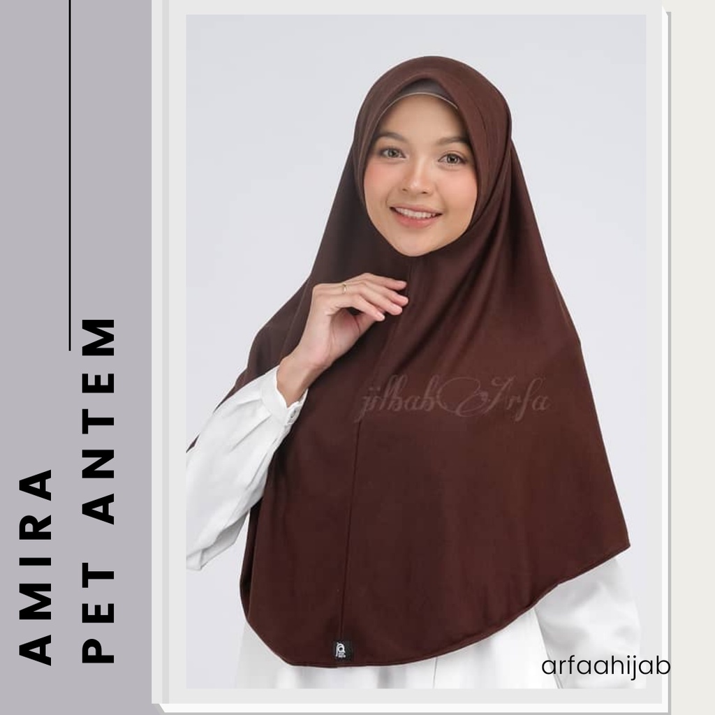 Jilbab kaos premium hijab instan anak sekolah warna coklat tua