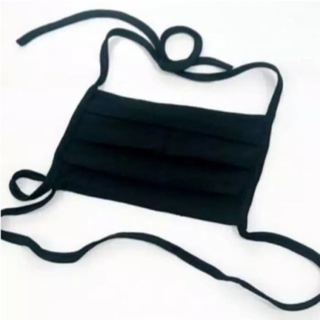 Masker hijab hitam kain pelindung mulut hidung