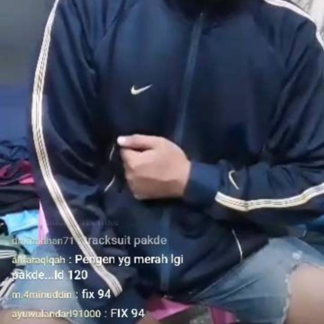 jaket nike biru gold