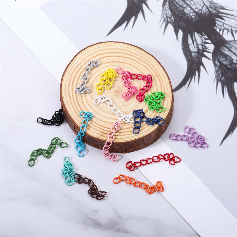 30pcs 5cm Rantai ekstensi logam warna permen untuk gelang gelang DIY