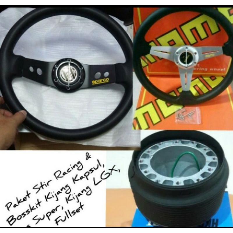 Paket stir racing +Boskit mobil Kijang