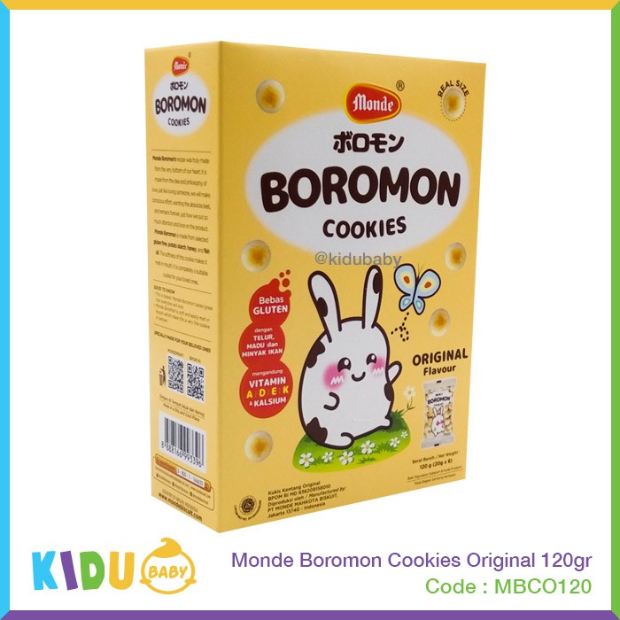 Biskuit Bayi &amp; Anak Monde Boromon Cookies 120gr Cemilan Sehat Bayi &amp; Anak / Kidu Baby