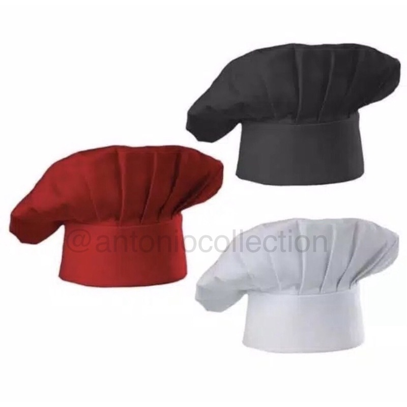 Topi Koki Jamur Karet / Mushroom Chef Hat / Topi Chef Bahan Kain