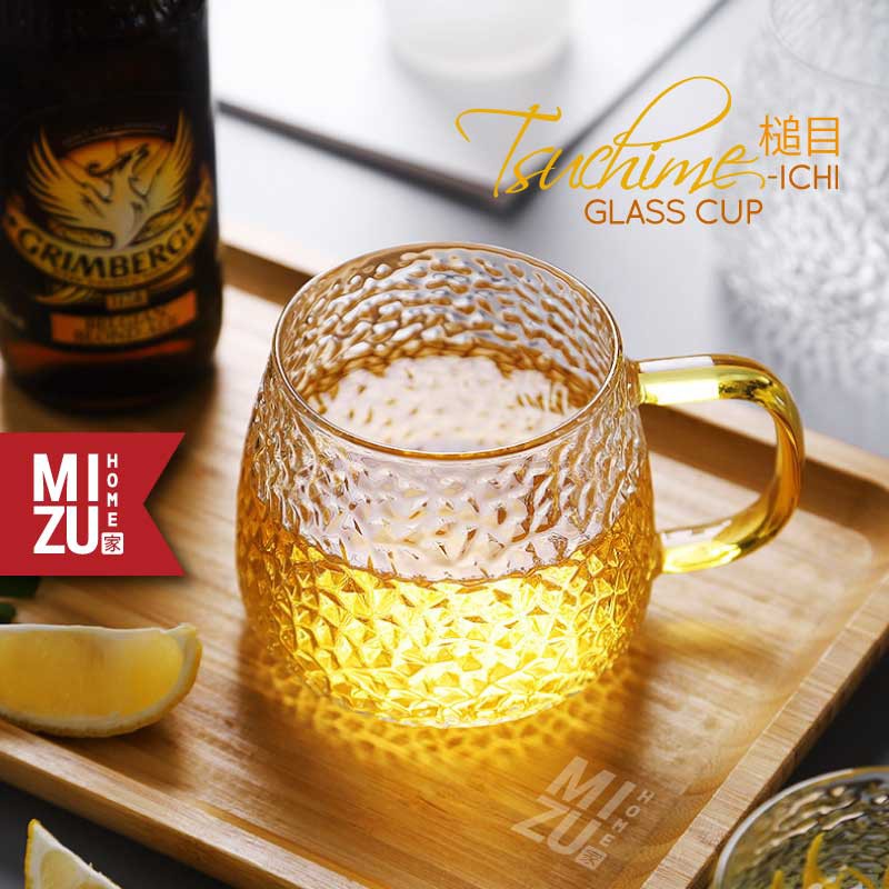 MIZU TSUCHIME-ICHI Glass Cup Japanese Hammered Mug Cangkir Kaca Cangkir Minum Air Teh Kopi Jepang-4
