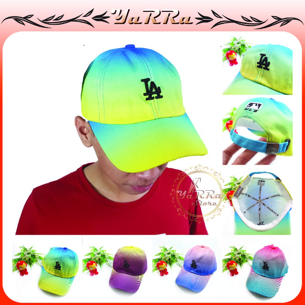 Topi Pria Wanita Baseball LA MLB Rainbow Fashion Outdoor Cap Topi Fashion snapback TPL Impor