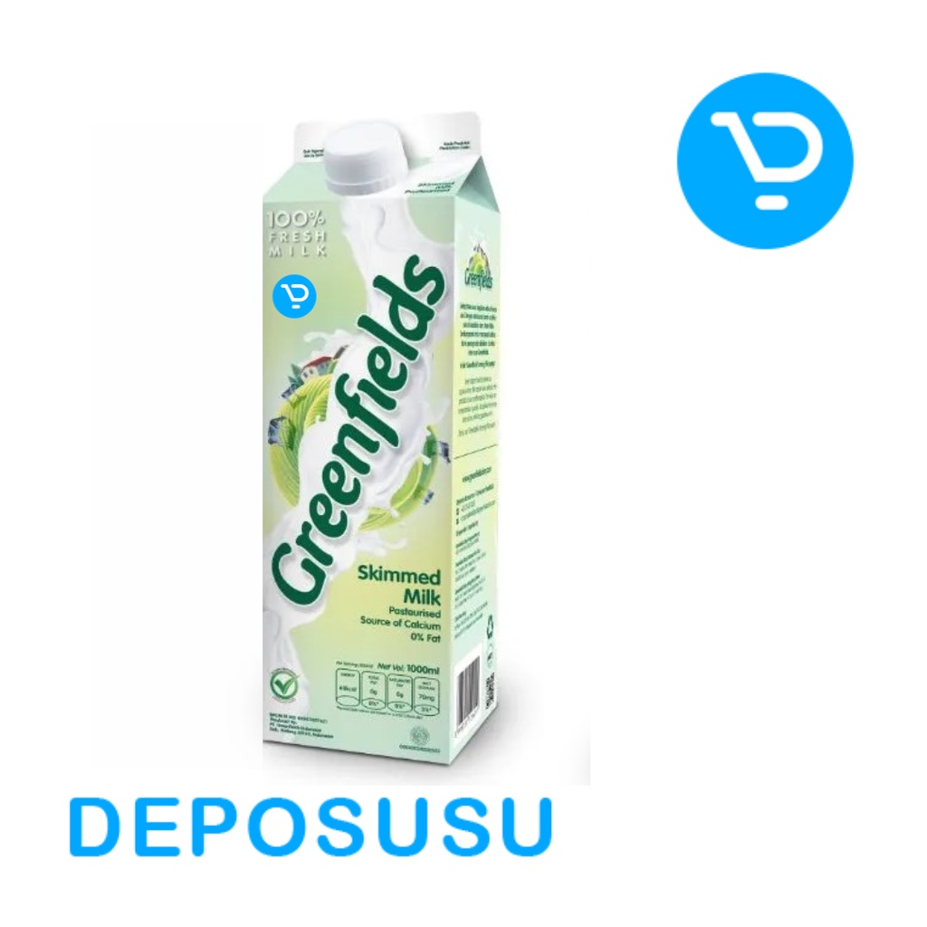 

Susu Pasteurisasi Freshmilk GREENFIELDS 1Liter - Skimmed Milk