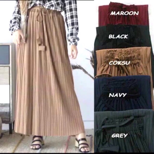 ROK PLISKET PANJANG / PLISKET LADY / BELIA ROK PLISKET