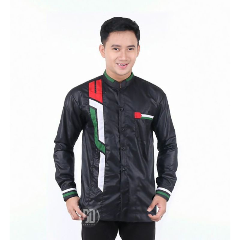 BAJU KOKO PALESTINA DEWASA || BAJU KOKO GUS AZMI SYUBBANNUL MUSLIMIN AZZAHIR-Sinergy hitam