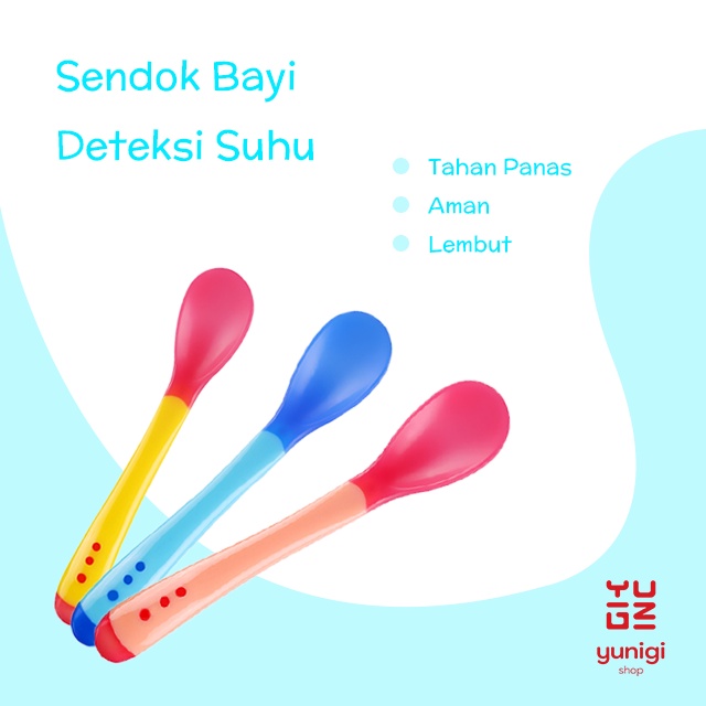 Sendok makan bayi silikon sensor suhu panas / spoon for baby