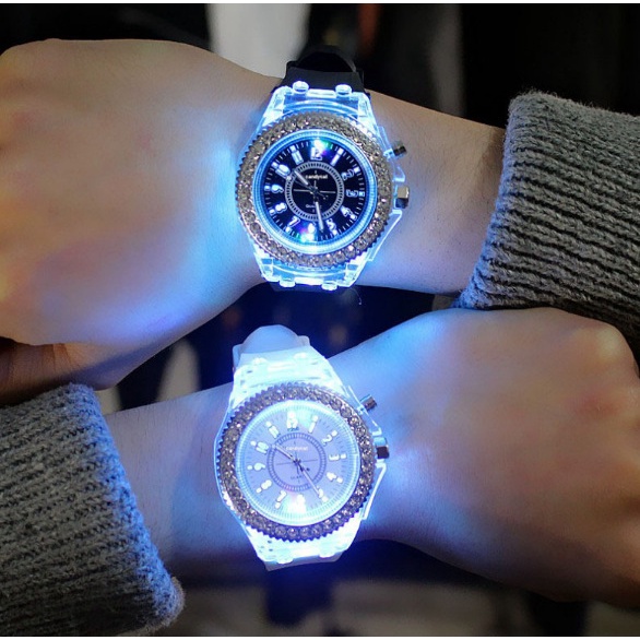 Jam Tangan Dengan Lampu Led Luminous (FREE BOX)