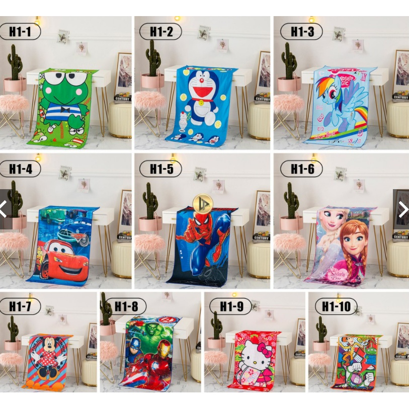 [BEST SELLER] ROSANNA HANDUK KARAKTER ANAK JUMBO UKURAN 50x100cm HK DORAEMON TAYO-Random