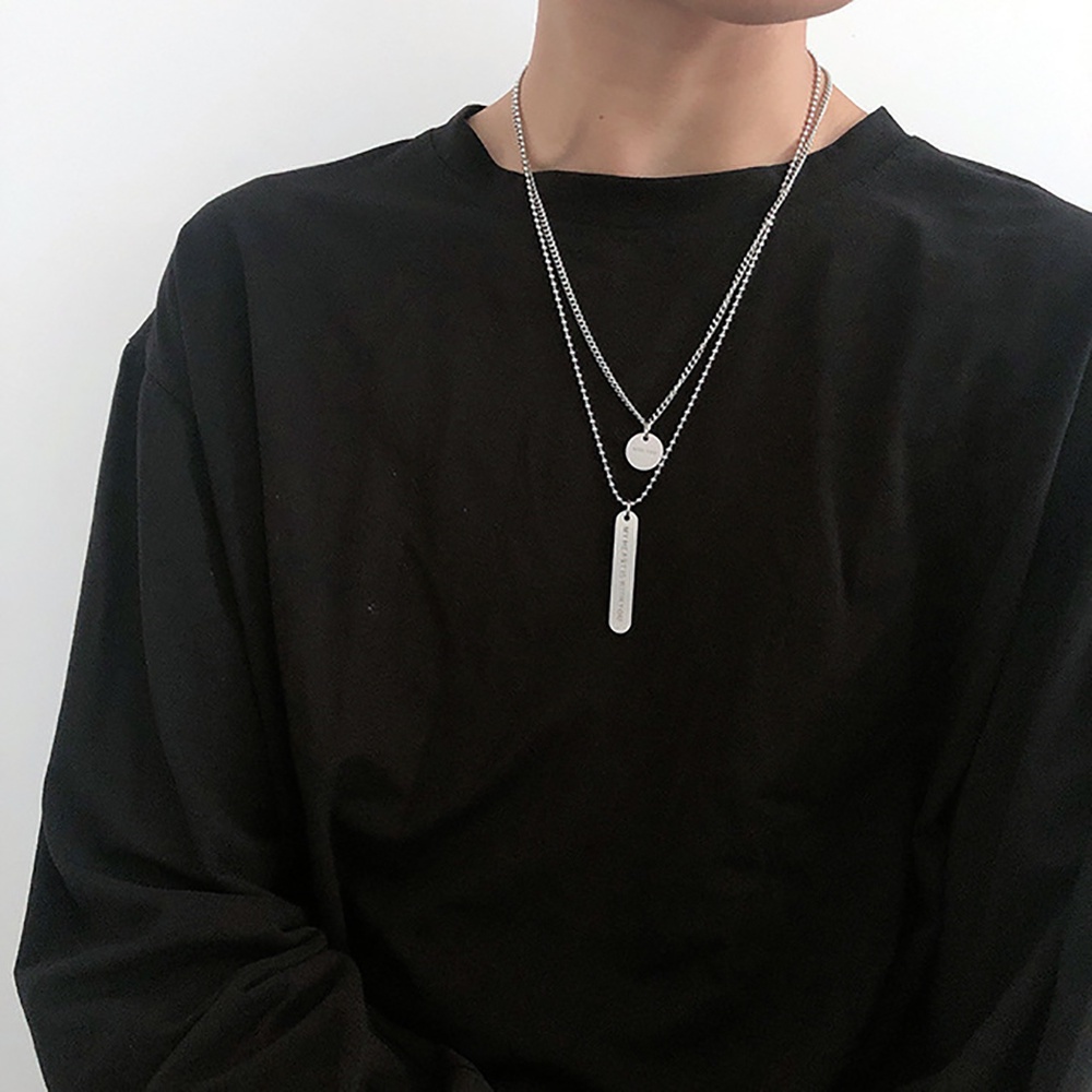 Needway  Creative Long Chain Necklace Hip Hop Fashion Jewelry Clavicle Chain Women Punk Fashion Men Korean Long Hangtag Pendant Necklace