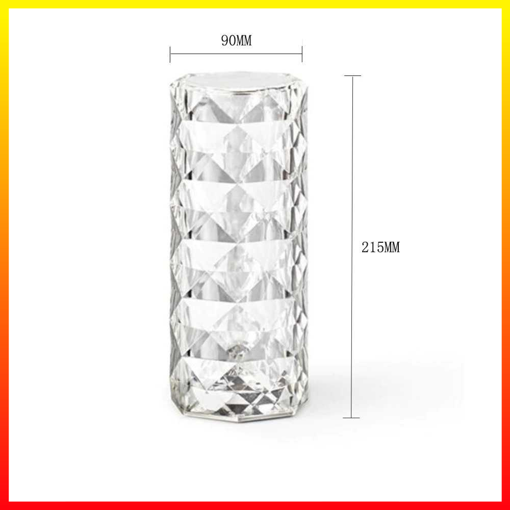 Lampu Meja Tidur LED Desain Mewah Minimalis Crystal Table Lamp 3 Color Light Sensor Sentuh &amp; Tenaga USB VKTECH - 7RLLACTP